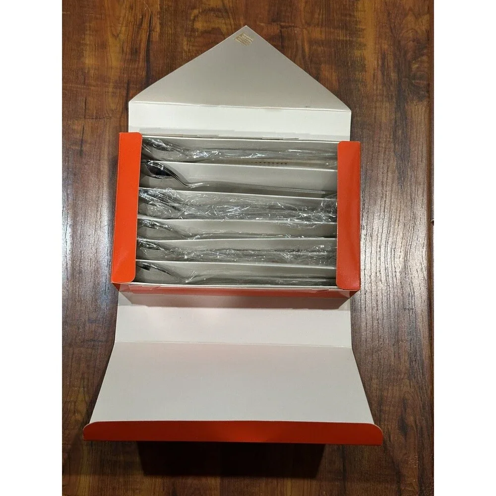 Set of (8) Vintage Midget Japan 18-8 Stainless Steel 7.25” Spoons in Box